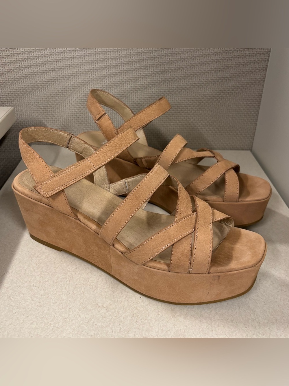 Eileen Fisher Leather Mazy Platform Sandals Size 10